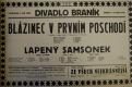 Praha-Braník, SDO, Blázinec v prvním poschodí - Lapený Samsónek - plakát, 1926