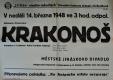 Nový Bydžov, Jirásek, Plakáty, Krakonoš - plakát, 1948