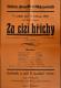 Mlázovice, SDO, Za cizí hříchy - plakát, 1926