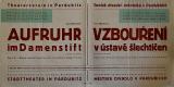 Pardubice, SDO, Vzbouření v ústavu šlechtičen - plakát, 1941