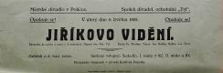 Polička, Ochotníci, Jiříkovo vidění - plakát, 1925