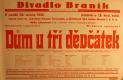 Praha-Braník, SDO, Dům u tří děvčátek, opereta - plakát, 1932