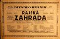 Praha-Braník, Rajská zahrada, Divadlo Braník - plakát, 1928