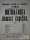 Litomyšl, JDO, Doktora Fausta domácí čepička, plakát, 1876
