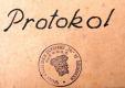 Štěchovice, Tyl, Protokol, štítek a razítko na desce knihy, 1945 - 1950