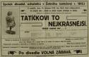 Žebrák, SDO, Tatíčkovi to nejkrásnější, Lužanská, 1918