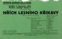 Plzeň, Jednota mládeže při Církvi československé, Hřích lesního Křikavy – plakát, 1935