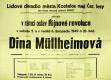 Kostelec nad Černými Lesy, Lidové divadlo, Dina Mülheimová - plakát, 1949