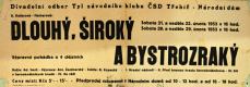 Třebíč, Tyl, Dlohý, Široký a Bystrozraký - plakát, 1953