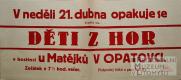 Opatovec, Slovan, Děti z hor - plakát, 1946