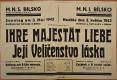Bílsko, MNS, Její Veličenstvo Láska - plakát, 1942