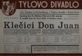 Kutná Hora, Tyl, Klečící Don Juan - plakát, 1942