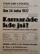 Polička, Ochotníci, Kamaráde, kde jsi? - plakát, 1937