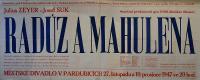 Pardubice, Lidová scéna, Pernštýn, Ludmila, Radúz a Mahulena - plakát, 1947