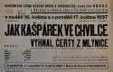 Pardubice, Husův sbor a Městský osvětový sbor, Jak Kašpárek ve chvilce vyhnal čerty z mlýnice - plakát, 1937
