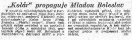 Mladá Boleslav, Kolár, fotodokumentace 1936-1950, článek o účasti na přehlídce ÚMDOČ v Pardubicích, 1948