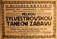 Praha-Braník, SDO, Divadlo Braník, Velká sylvestrovská taneční zábava - plakát, 1928