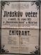 Miletín, Erben, Jiráskův večer, Emigrant, 1921 - plakát