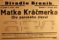 Praha-Braník, SDO, Matka Kráčmerka - plakát, 1932