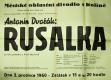 Hradec Králové, Lidová opera, Rusalka - plakát, 1960