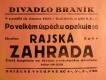 Praha-Braník, Rajská zahrada, Divadlo Braník - plakát, 1928