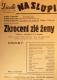 Praha-Nové Město, Vzděl. sbor vyšehradský, Divadlo Na Slupi, Zkrocení zlé ženy - plakát, 1950