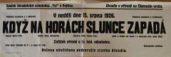 Polička, Ochotníci, Když na horách slunce zapadá - plakát, 1926