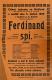 Vřešťov, Ochotnický spolek, Ferdinand spí - plakát, 1925