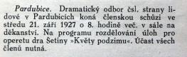 Pardubice, Arbesův okrsek, Scéna, 1927