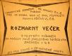 Praha, ČVŽ, Rozmarný večer - plakát, 1923