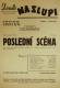 Praha-Nové Město, Vzděl. sbor vyšehradský, Divadlo Na Slupi, Poslední scéna - plakát, 1946