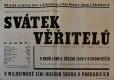 Pardubice, Husův sbor a Městský osvětový sbor, Svátek věřitelů - plakát, 1939
