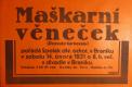 Praha-Braník, SDO, Maškarní věneček  - plakát, 1931