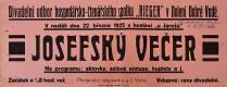 Dolní Dobrá Voda, Rieger, Josefský večer - plakát, 1925
