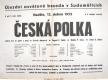 Sudoměřice u Bechyně, Osvětová beseda, Česká polka – plakát, 1952