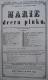 Kutná Hora, Ochotníci, Marie,dcera pluku, Donizetti,1859 - plakát