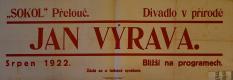 Přelouč, Sokol, Jan Výrava - plakát, 1922