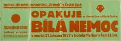 Česká Lípa, Jirásek, Bílá nemoc - plakát, 1937