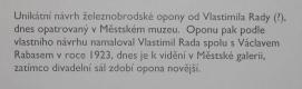 Železný Brod, popisek k návrhu opony Rada na výstavě v Turnově 2010