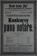 Praha-Nové Město, Beseda Okoř, Konkursy pana notáře - plakát,1899 