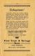 Cedar Rapids, Ochotnické družstvo, Skřivánek z podlesí - program, 1938