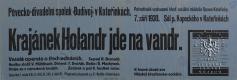 Kateřinky, Budivoj, Krajánek Holandr jde na vandr - plakát, 1930