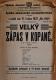 Nový Bydžov, Jirásek, Plakáty, Velký zápas v kopané - plakát, 1922