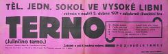 Vysoká Libeň, Sokol, Terno - plakát, 1931