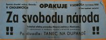 Cholenice, SDO,Za svobodu národa - plakát, 1950