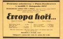 Plzeň, Církev československá, Evropa hoří – plakát, 1937