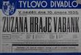 Kutná Hora, Tyl, Zuzana hraje vabank - plakát, 1935