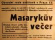 Praha-Braník, SDO, Masarykův večer - plakát, 1947