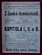 Holice, Klicpera, Z české domácnosti – Kapitola I., II. a III. - plakát, 1891