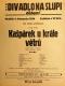 Praha-Nové Město, Vzděl. sbor vyšehradský, Divadlo Na Slupi, Kašpárek u krále větrů - plakát, 1934